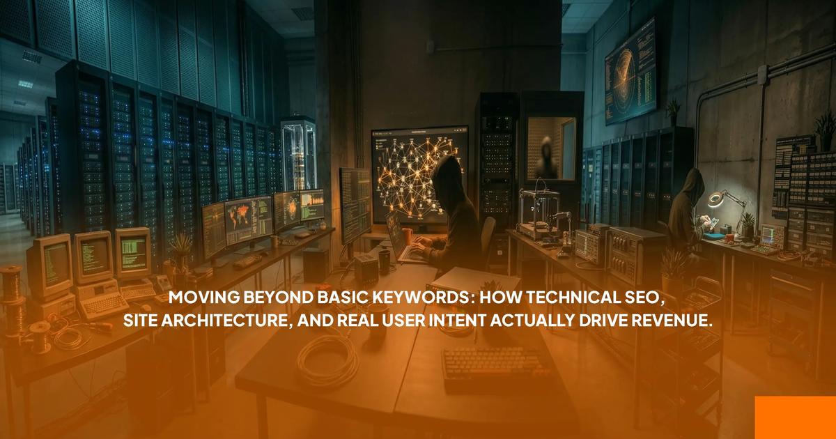 Technical SEO and site architecture diagram — how user intent drives organic revenue