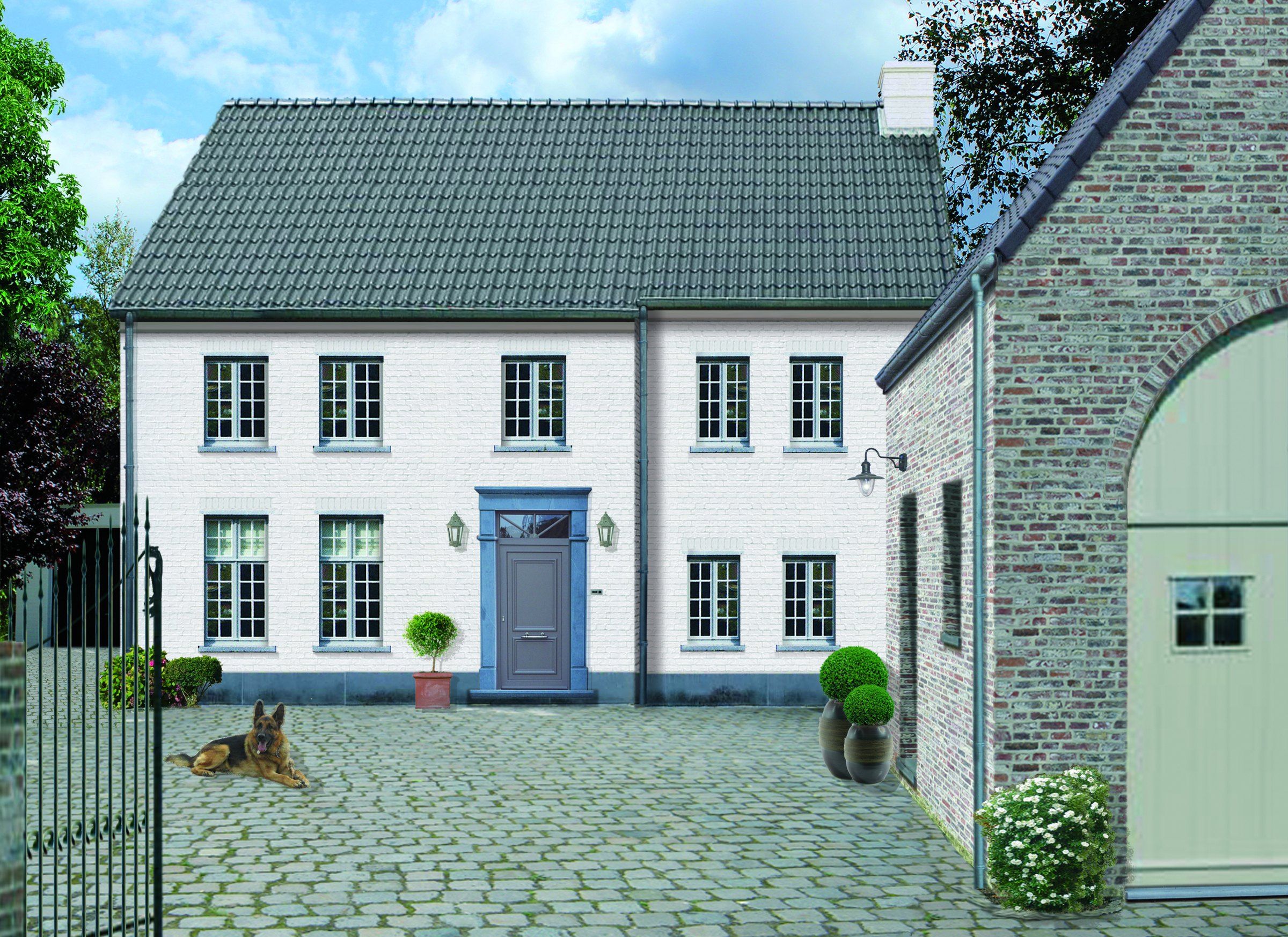 Serenity in Schilde: witte gekaleide woning met oprit in kasseien