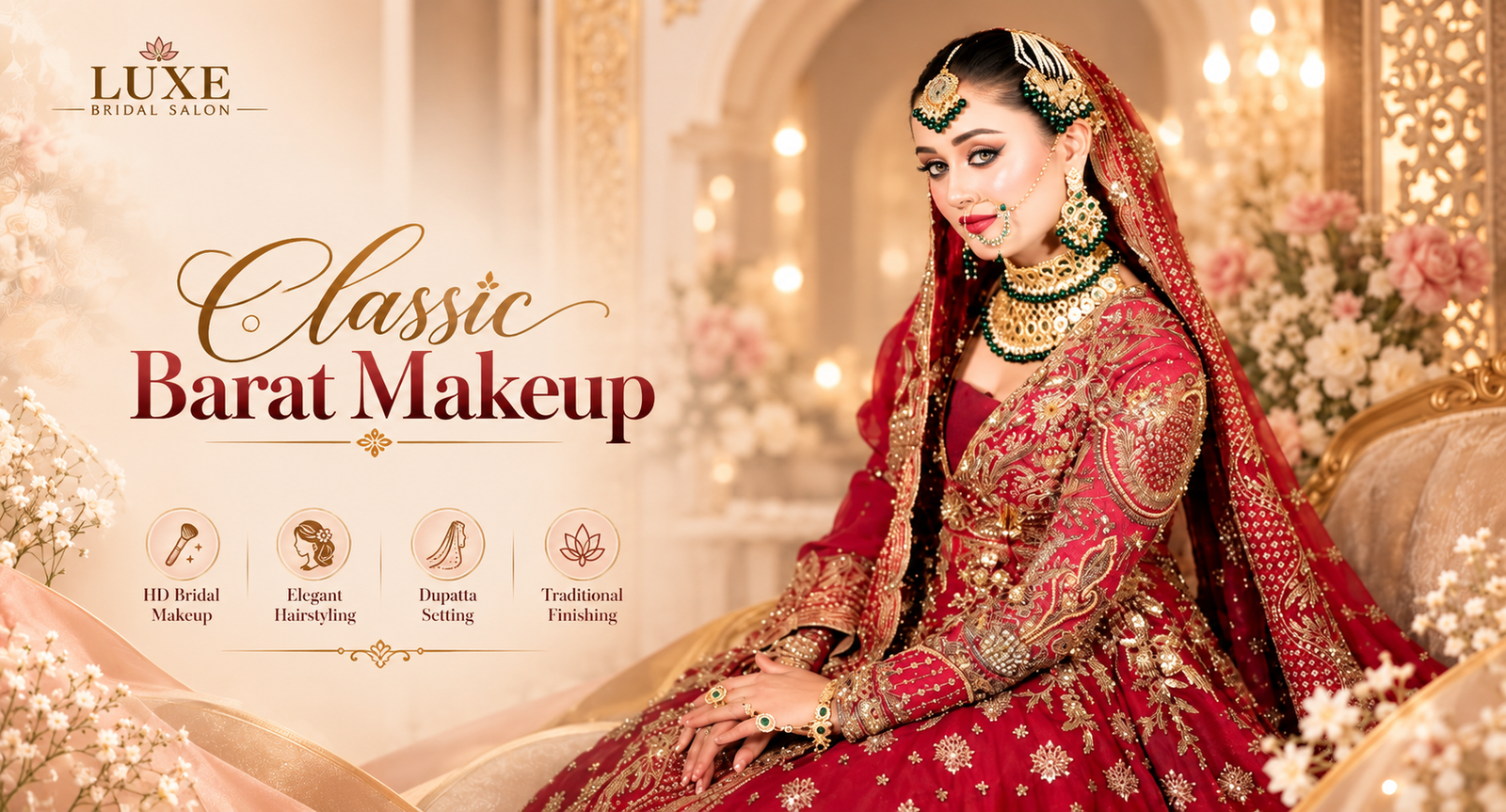 Bridal transformation at Luxe Bridal Salon Sector Z DHA Phase 3 Lahore