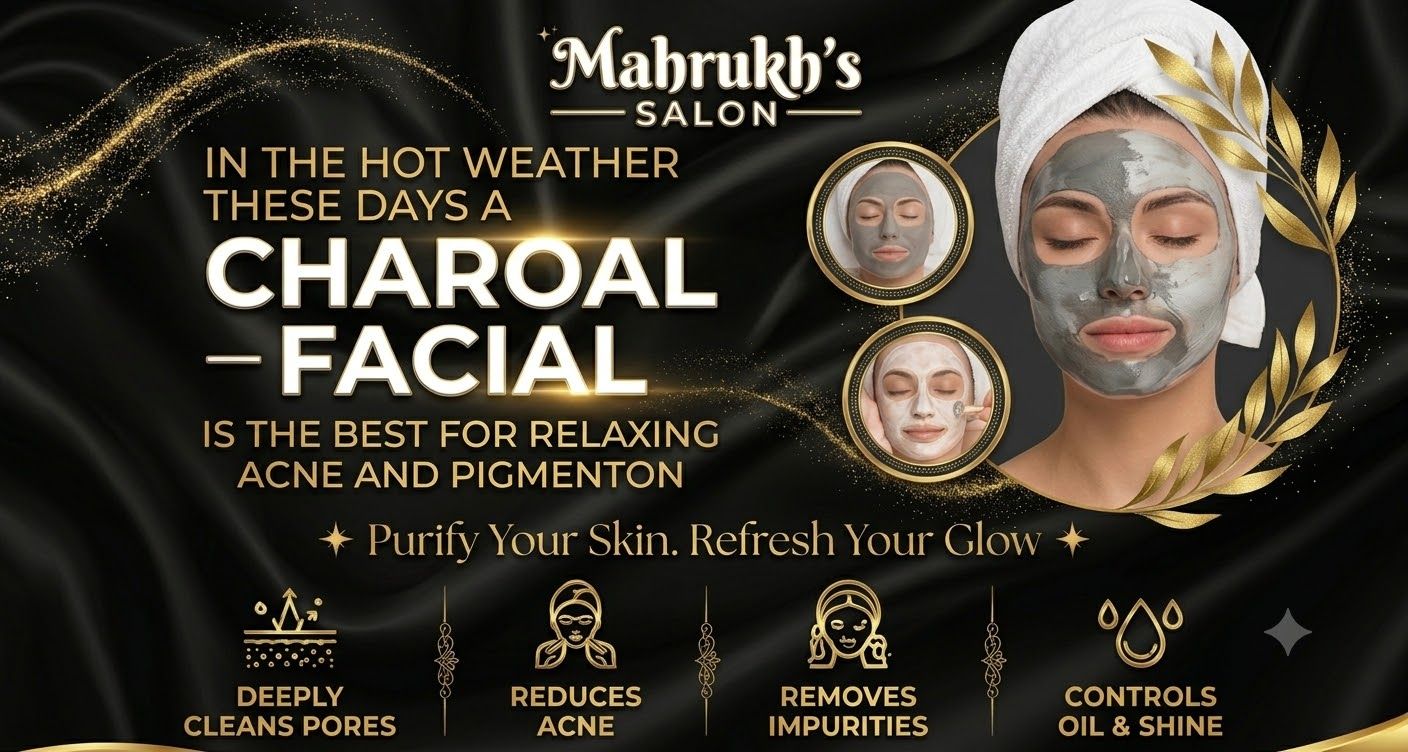 Charcoal detox facial for acne and oily skin at Mahrukh Salon, Lahore