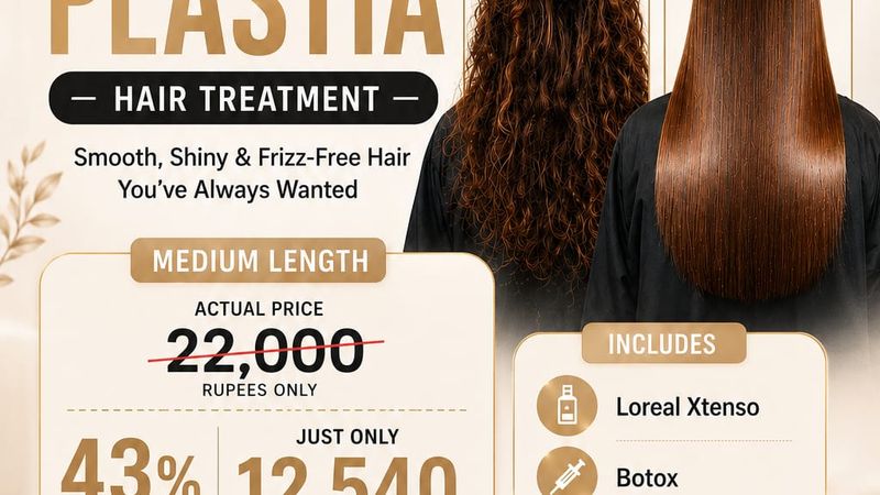 Frizz-free smooth hair after a Nano Plastia treatment at a Lahore salon