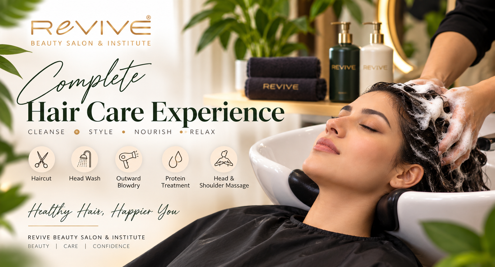 Hair care and protein treatment at Revive Beauty Salon