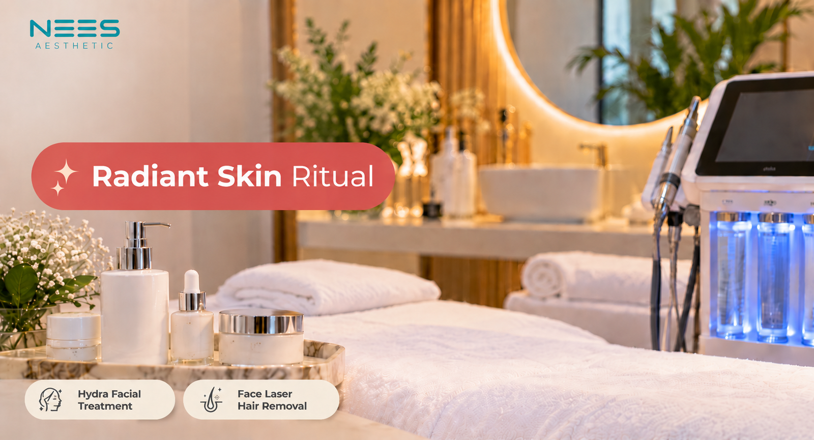 Hydra facial and facial laser hair removal equipment at Nees Aesthetic clinic in DHA Phase 5 Lahore