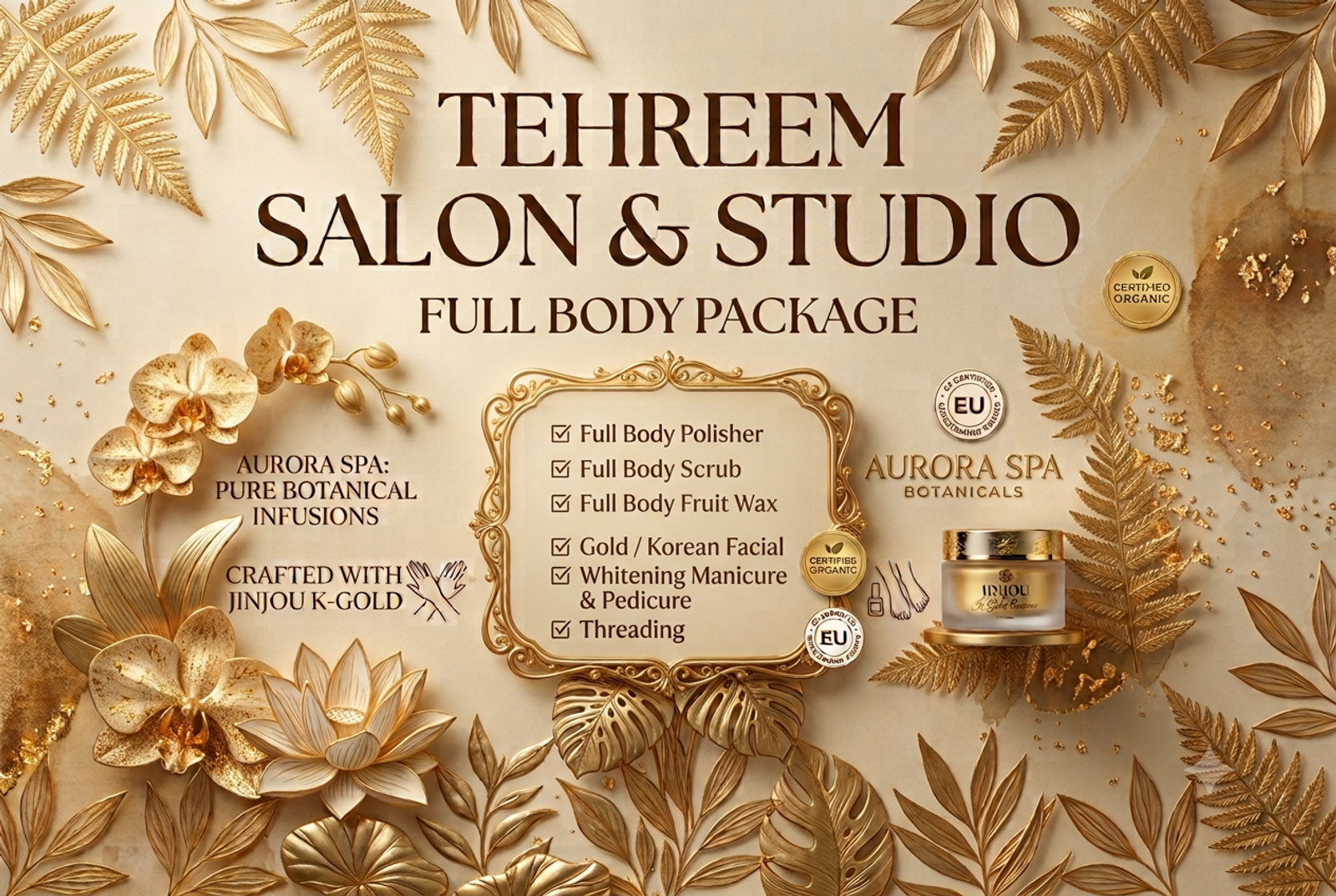 Body Bliss full body polish and pampering package at Tehreem Salon and Studio, DHA Phase 3 Lahore