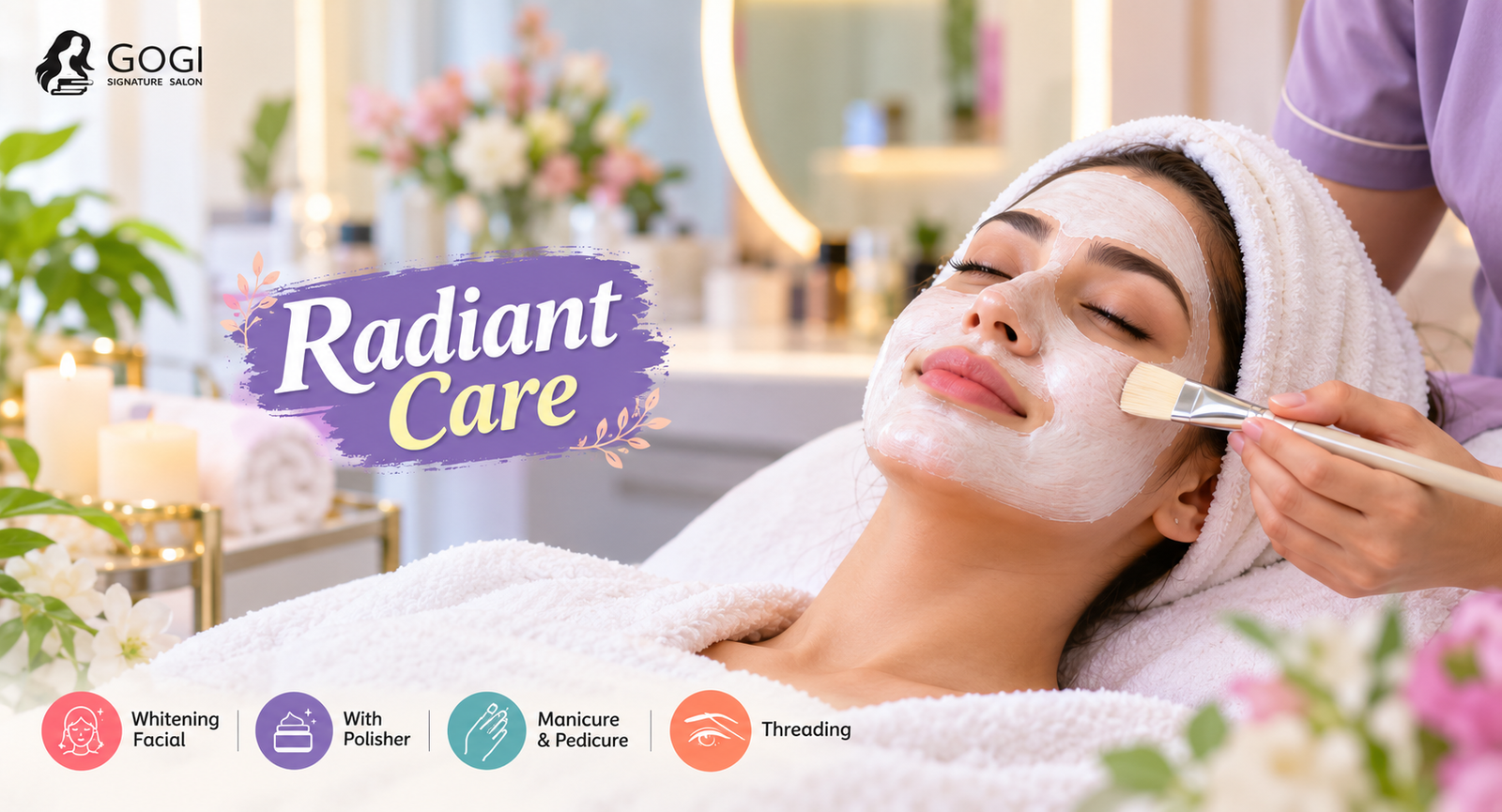 Whitening facial and manicure pedicure care at Gogi Signature Salon in DHA Phase 4 Lahore