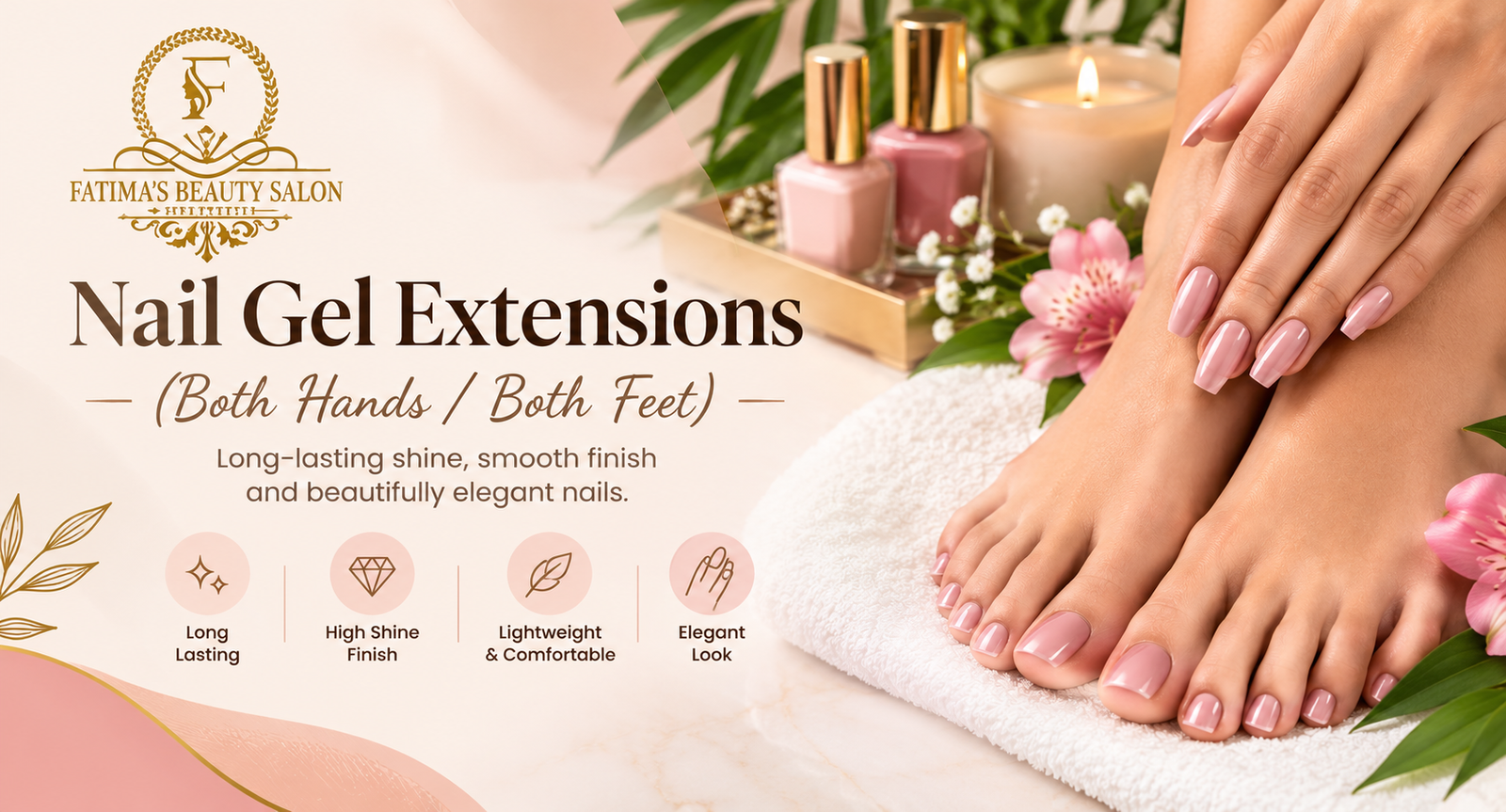 Nail Gel Extensions for hands and feet at Salon X Men and Women in DHA Phase 3