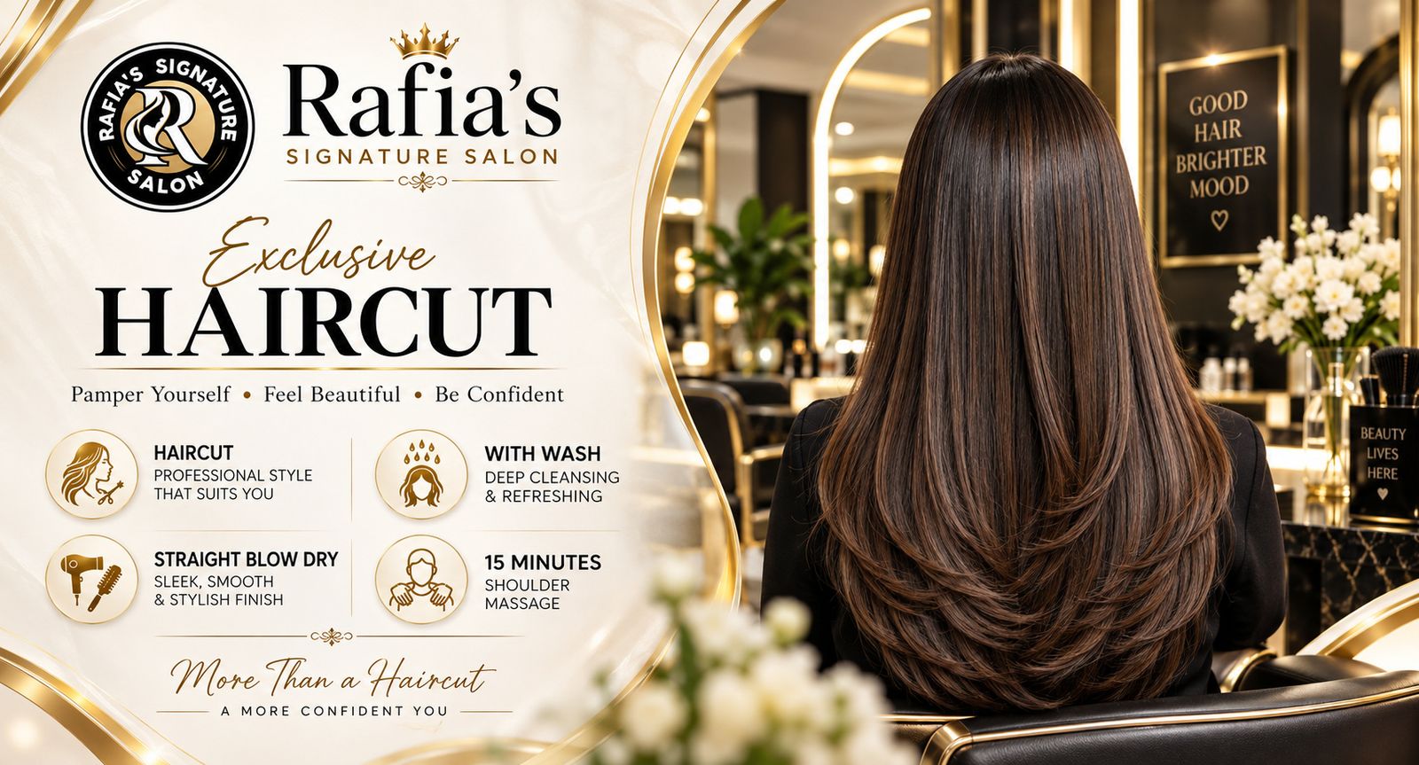Haircut and styling session at Rafia's Signature Salon in DHA Lahore