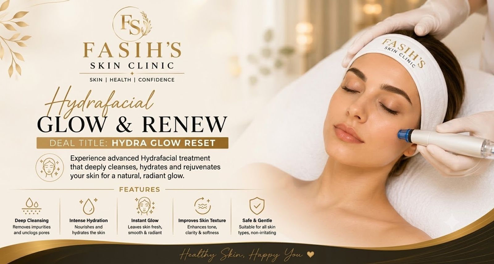 Hydrafacial deep cleansing treatment at Fasih Skin Clinic in DHA Phase 1 Lahore