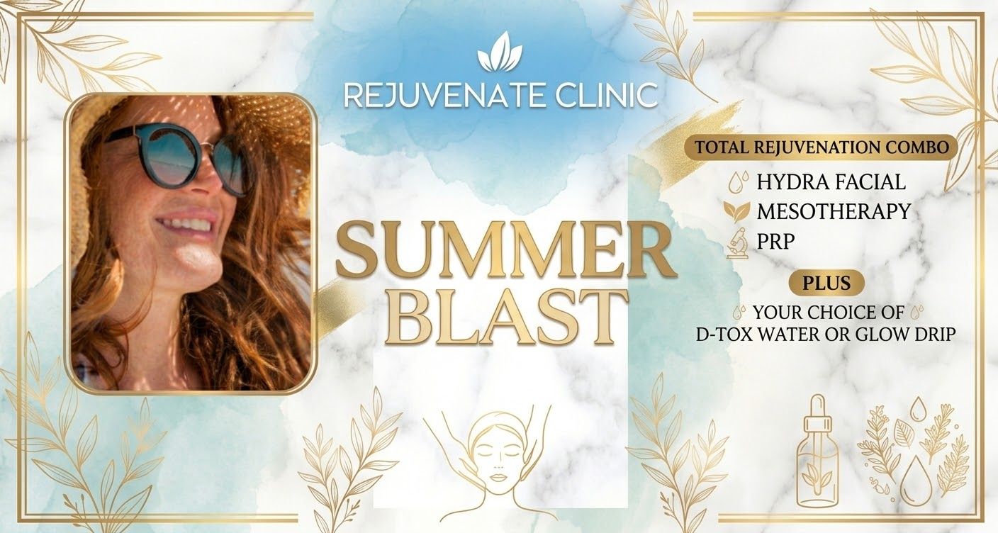 Total rejuvenation combo with hydrafacial, PRP and a glow drip at Rejuvenate Clinic, Lahore