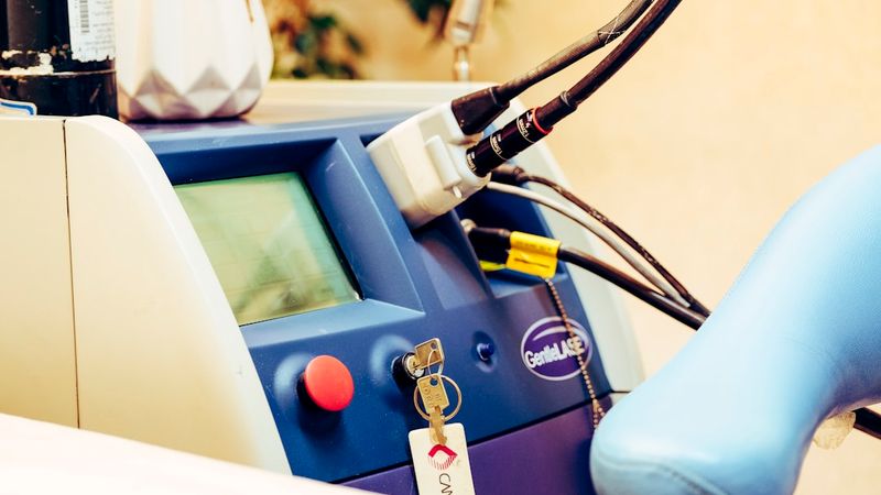 Modern aesthetic laser equipment in a clean clinical setting