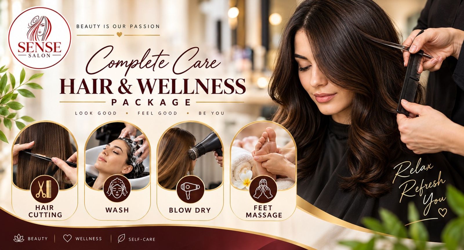 Hair and wellness care session at Sense Beauty Salon