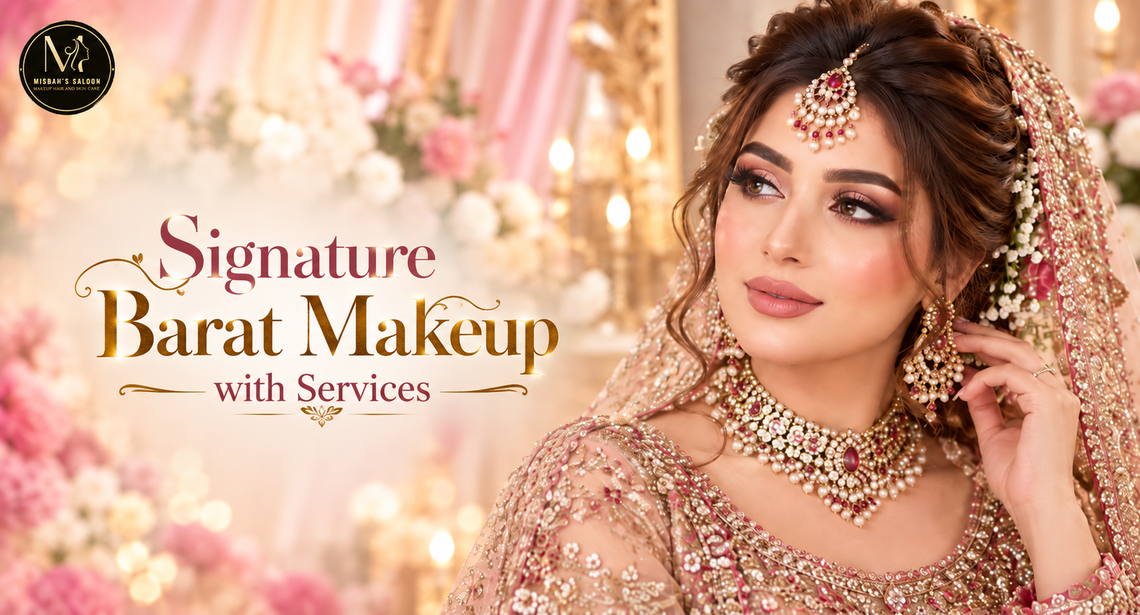 Signature Barat bridal makeover at Misbah's Salon in DHA Lahore