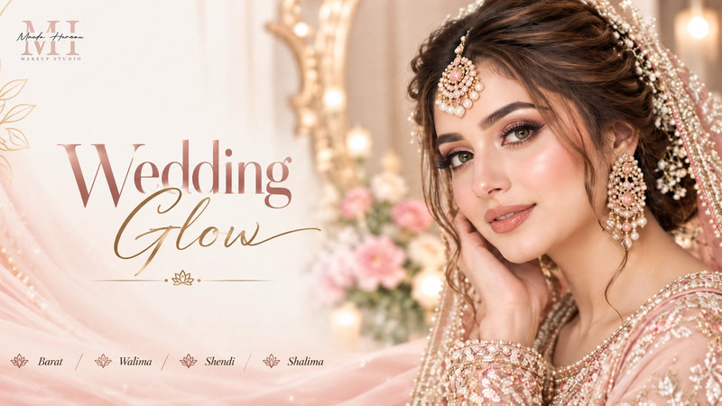 Signature bridal wedding makeover by Maida Haroon Makeup Studio in DHA Lahore