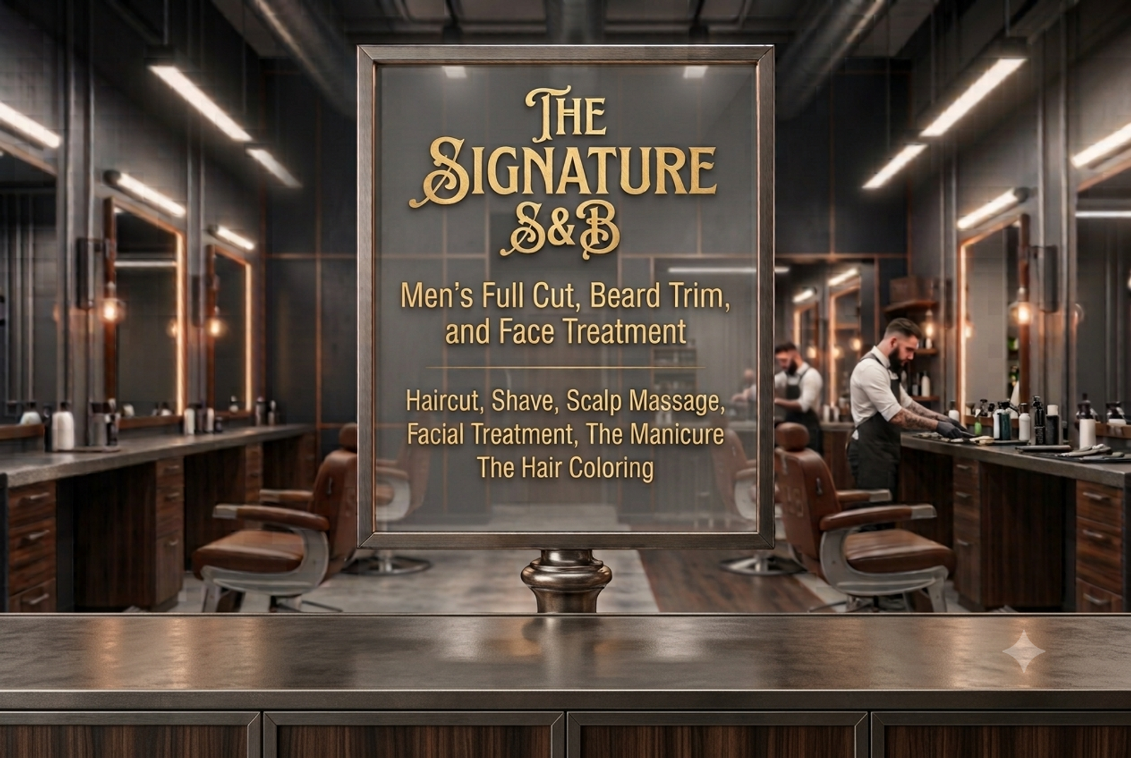 Men haircut beard styling and massage session at S&B Hair Saloon in DHA Phase 1 Lahore