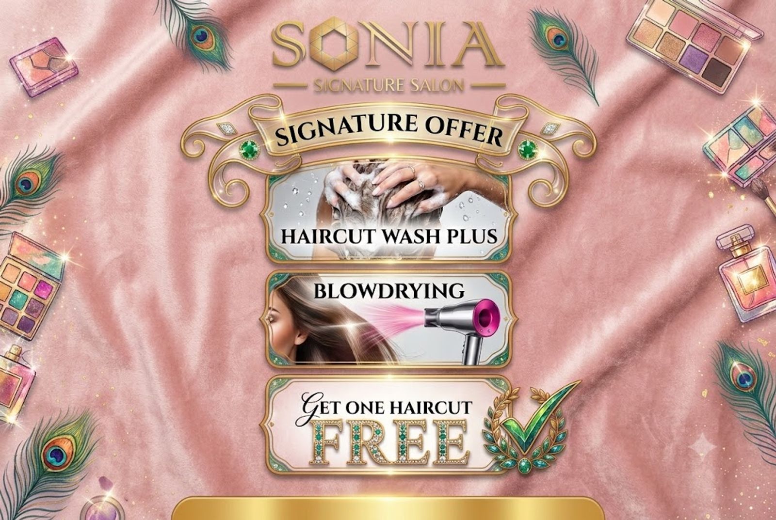Precision haircut, wash and blow dry at Sonia Signature Salon, DHA Phase 1, Lahore
