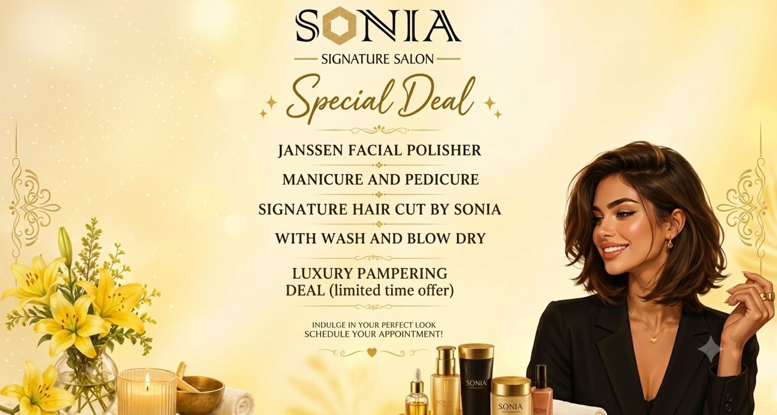 Janssen facial and salon treatment at Sonia Signature Salon, DHA Phase 1 Lahore