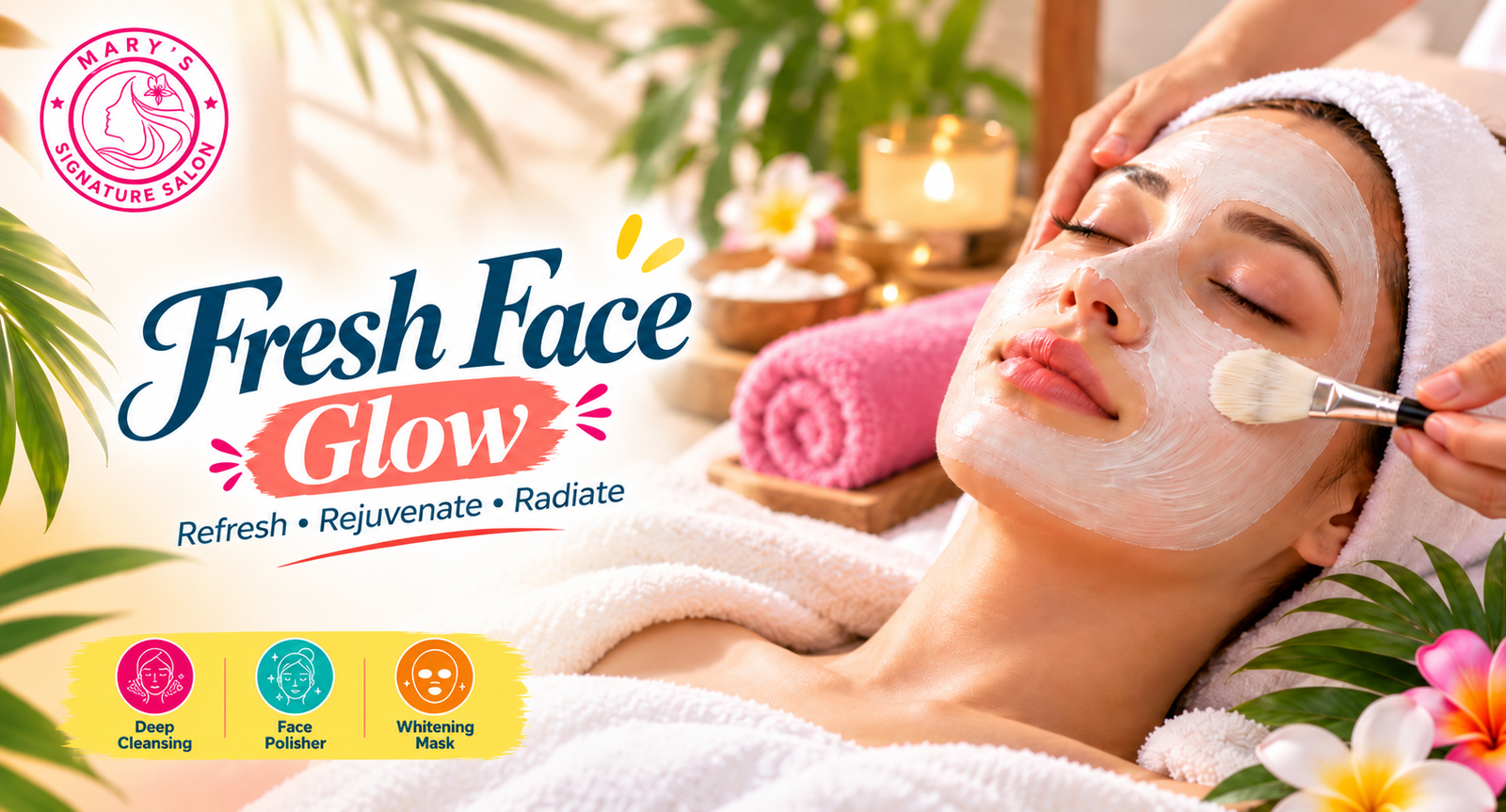 Deep cleansing and face polish treatment at Mary's Signature Salon in DHA Phase 6 Lahore