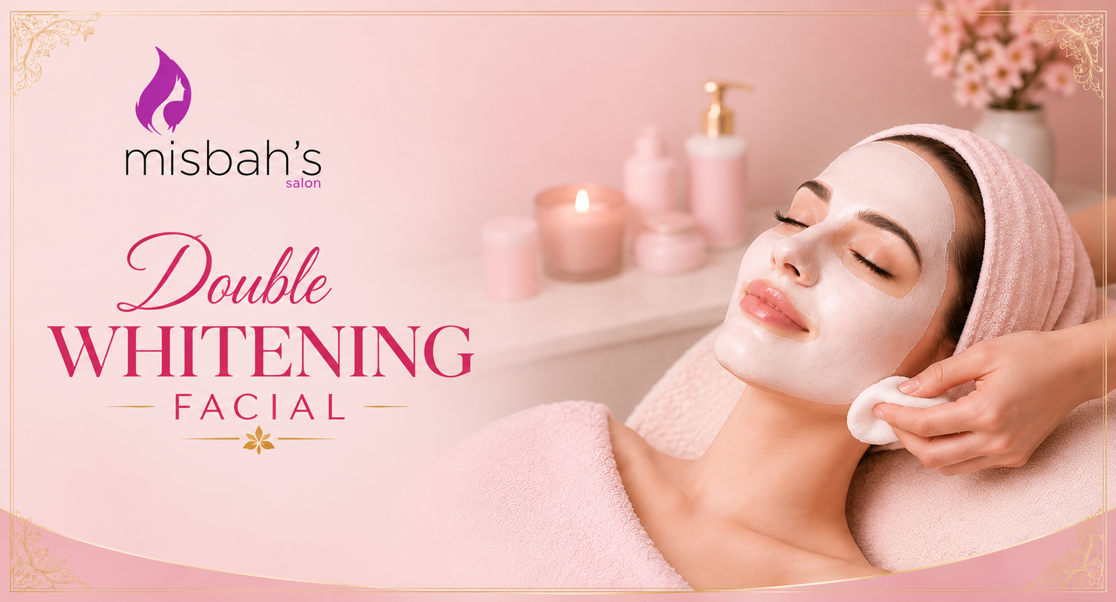 Facial skincare and treatment setup at Misbah's Salon & Spa in DHA Phase 2 Lahore