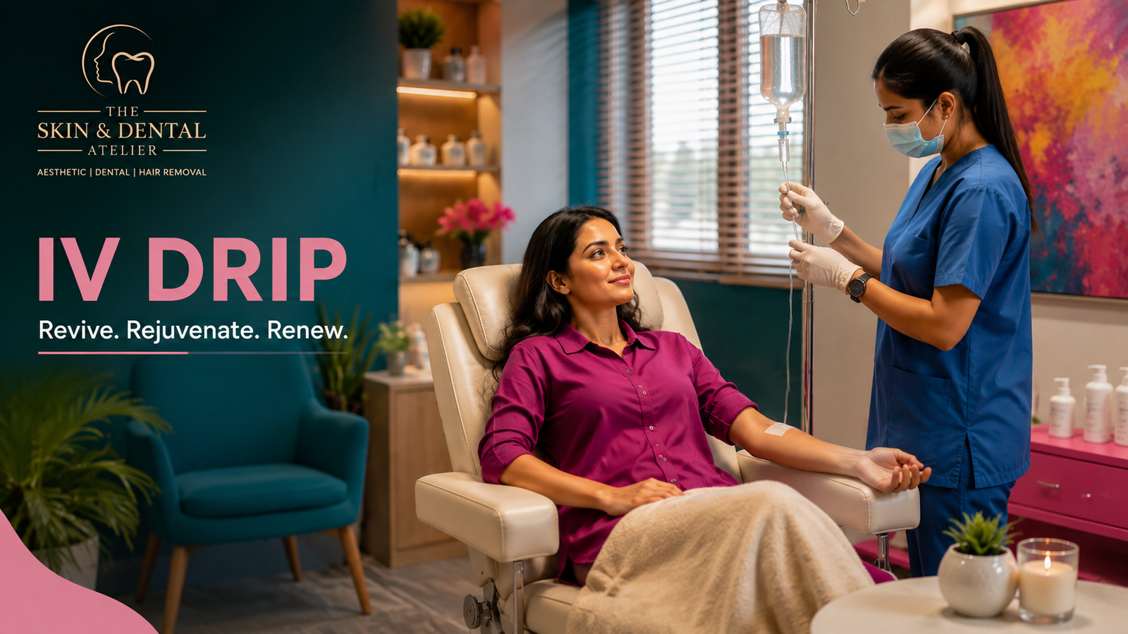 Wellness and hydration IV drip therapy session