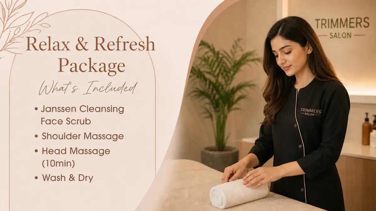 Janssen cleansing and face scrub with massage at Trimmers Salon in DHA Lahore
