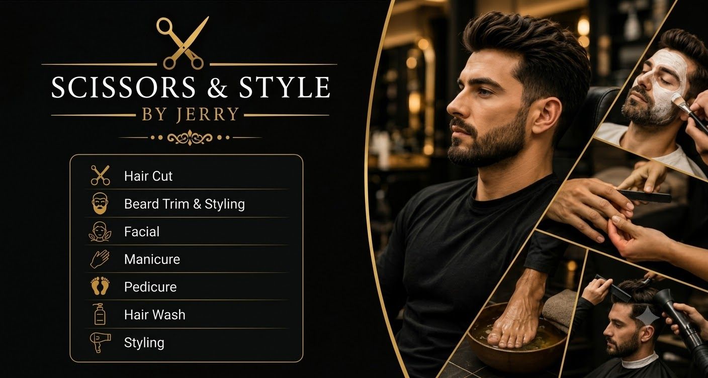 Groom haircare and manicure pedicure styling package at Scissor & Style By Jerry in DHA Phase 4 Lahore