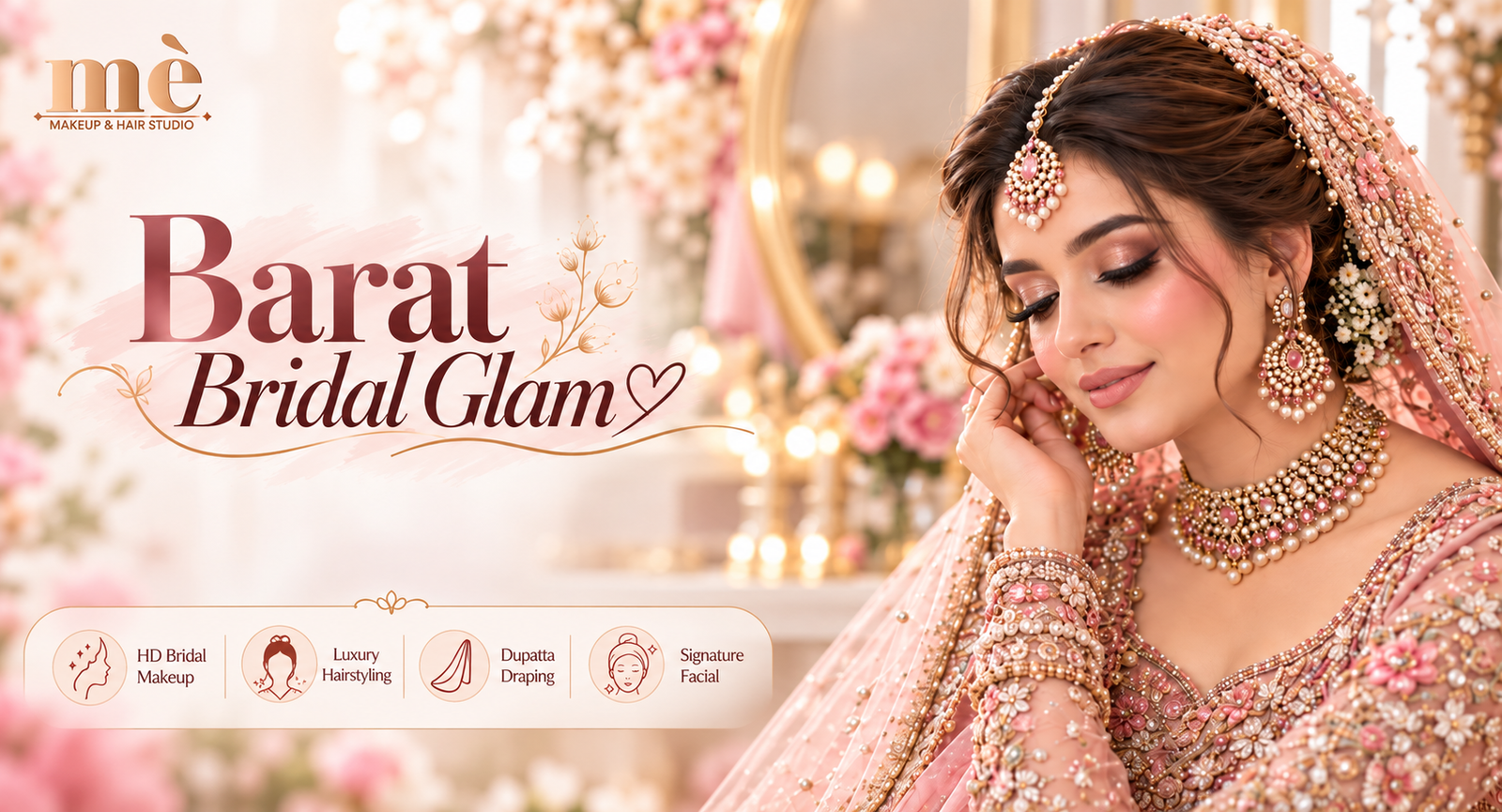 Bridal preparation and HD makeover at ME Makeup & Hair Studio Lahore