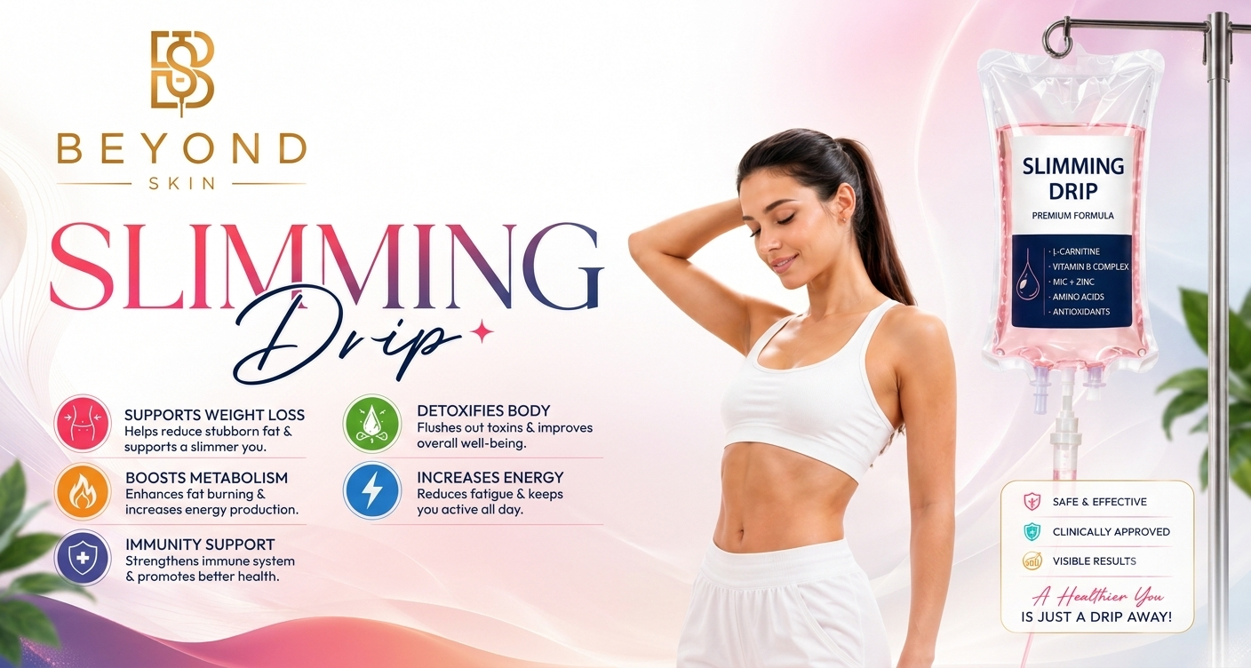 Slimming Drip IV therapy session at Beyond Skin Aesthetics in Lahore