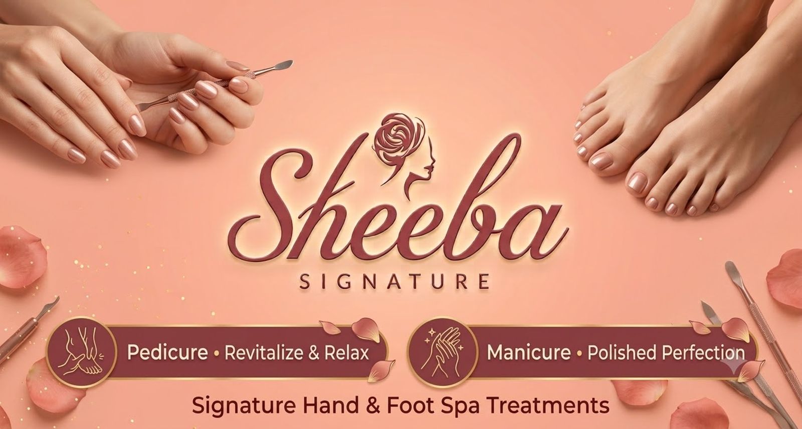 Manicure and pedicure treatment at Sheeba Signature Salon in DHA Phase 1, Lahore