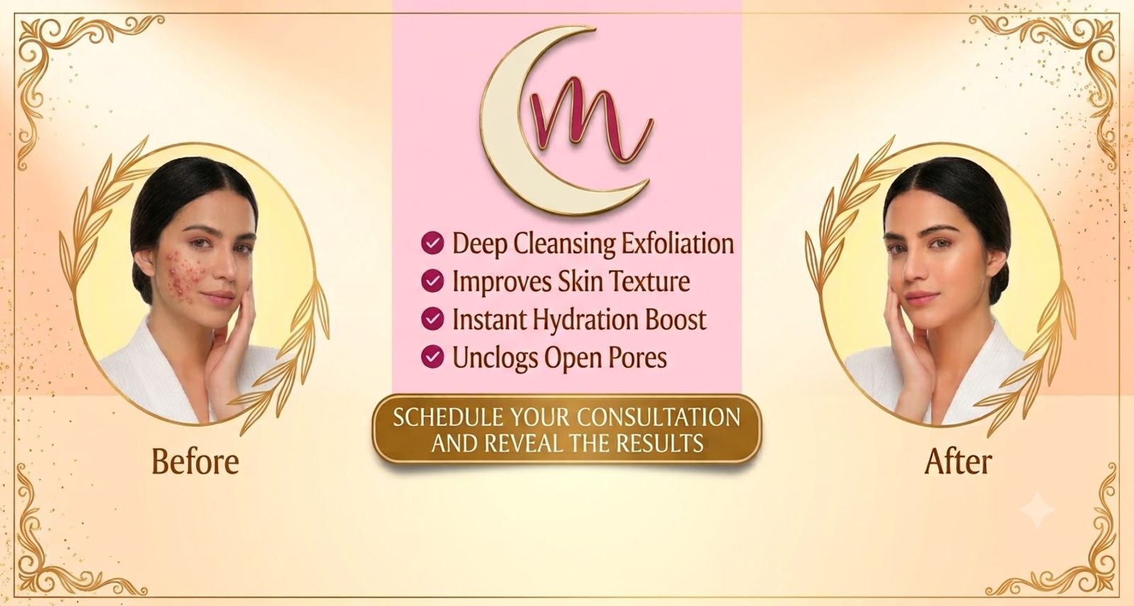 Clear skin transformation facial for pores and texture at Mahrukh Salon, Lahore