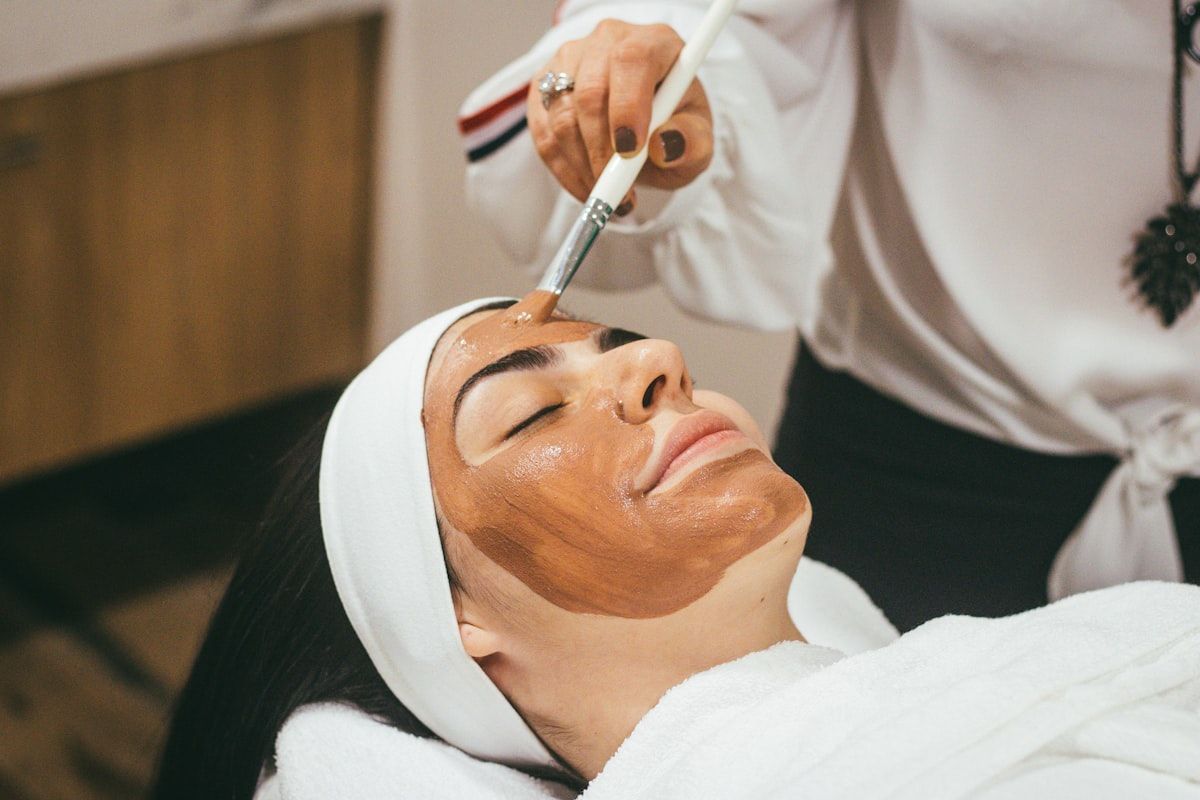 Aesthetic skincare clinic treatment setup for facial laser procedure