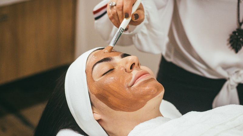 Aesthetic skincare clinic treatment setup for facial laser procedure