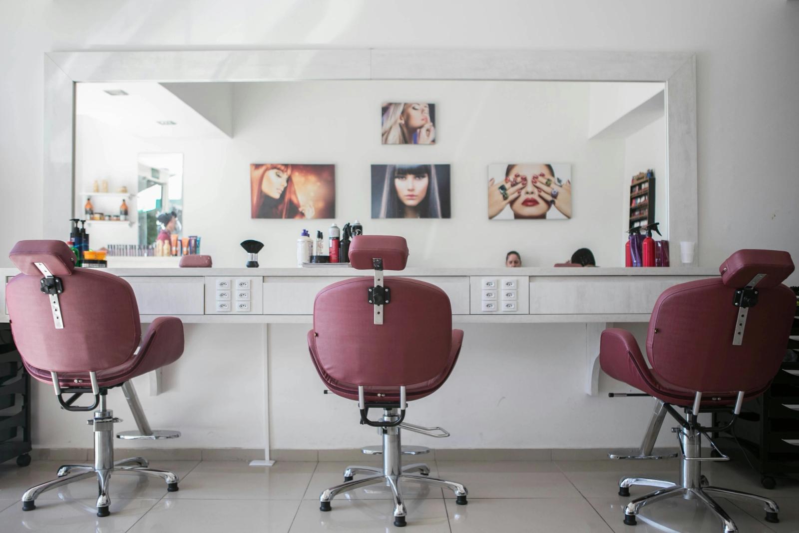 Salon styling mirrors and equipment