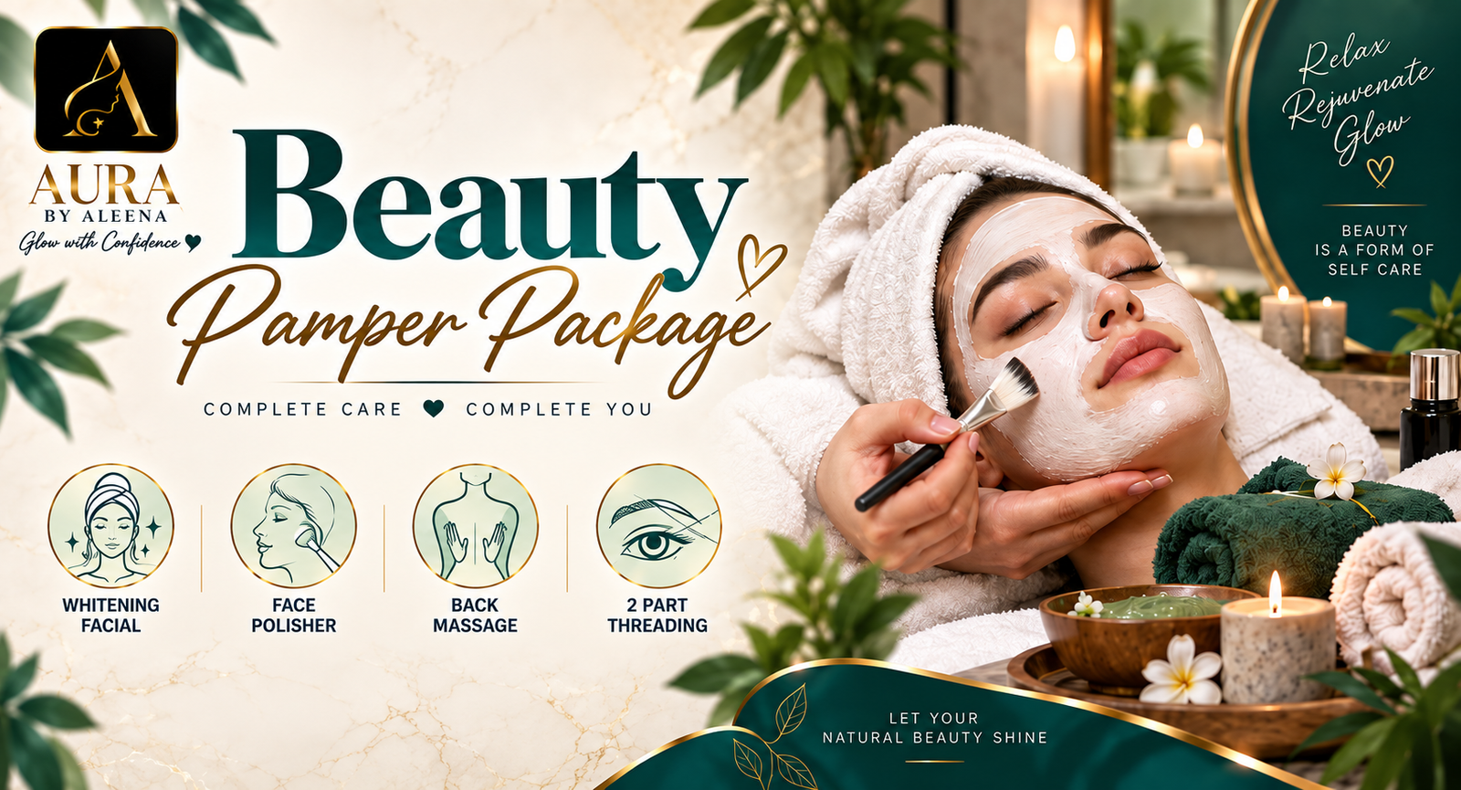 Facial and skin polishing setup at Aura by Aleena in DHA Phase 7 Lahore