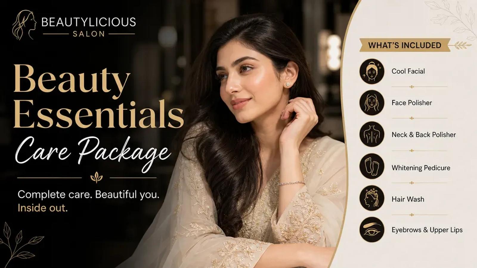 Beauty Essentials care package at Beautylicious salon in DHA Lahore