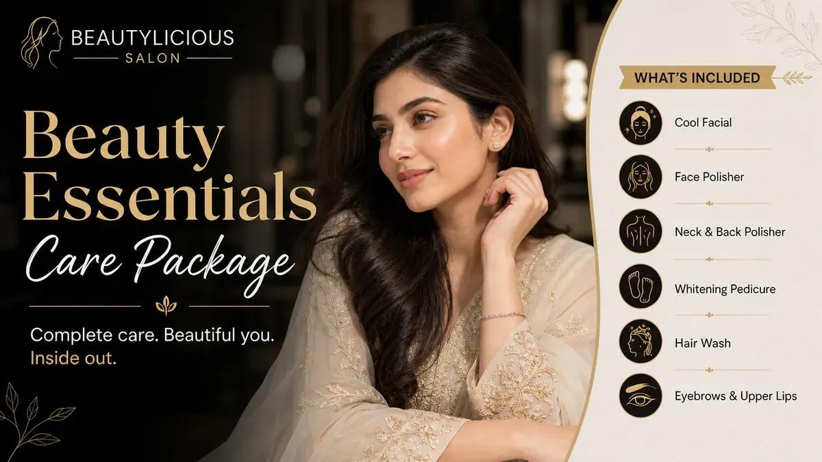 Beauty Essentials care package at Beautylicious salon in DHA Lahore