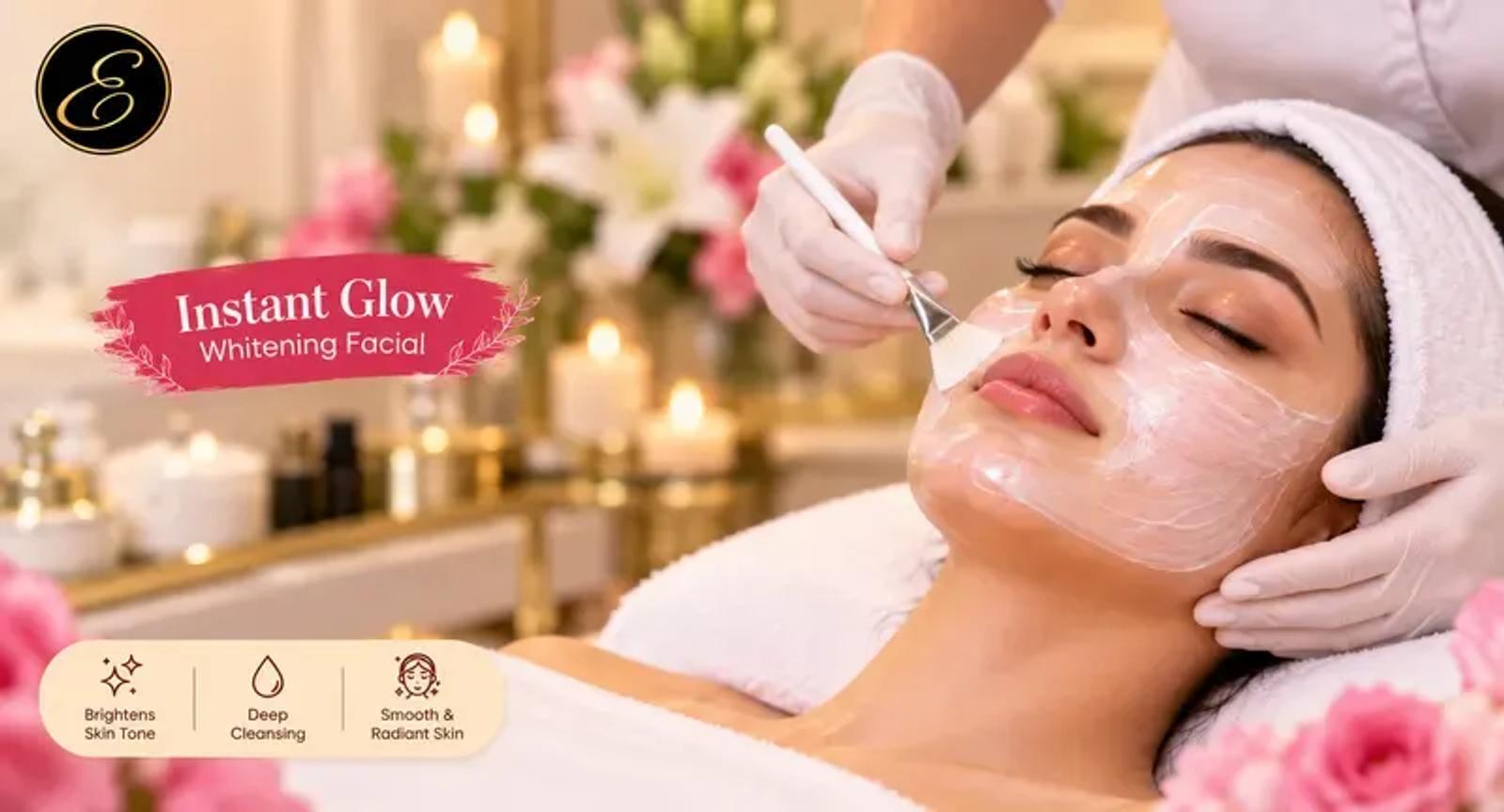 Instant Glow Facial setup at Emma'z Circle of Beauty in Eden City Lahore