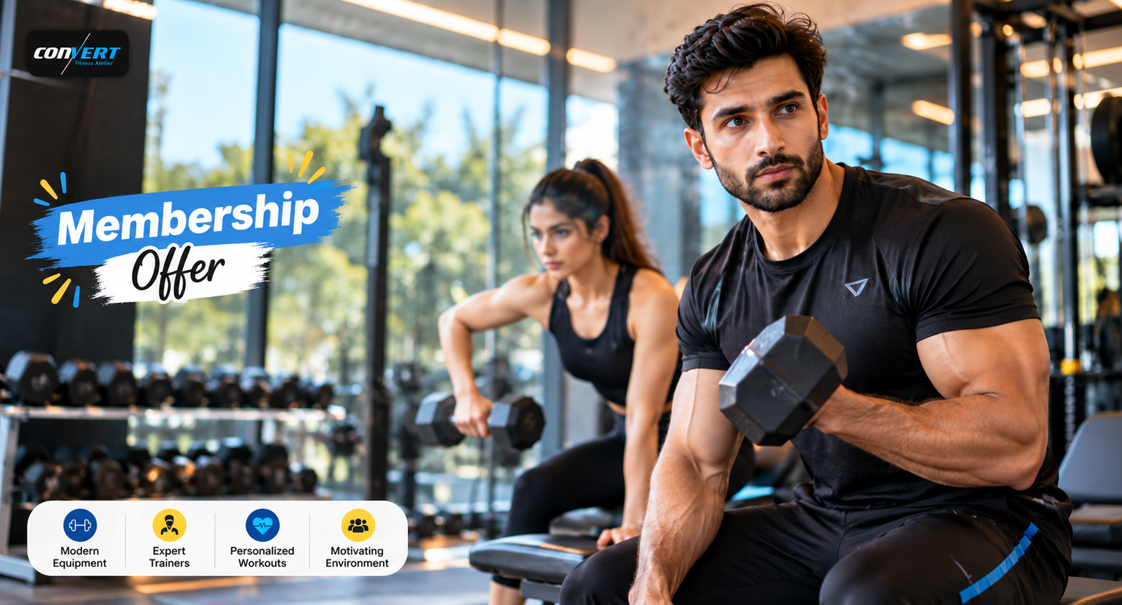 Workout floor and modern strength training machines at Convert Fitness Atelier in DHA Phase 3 Lahore