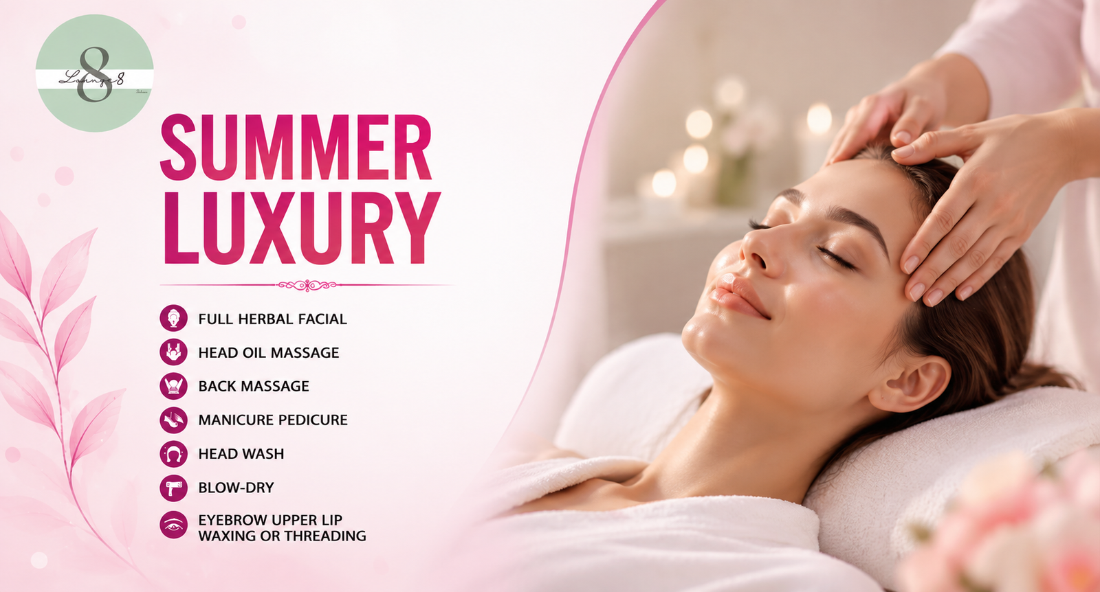 Salon interior and styling stations at Lounge 8 Salon in DHA Phase 1 Lahore