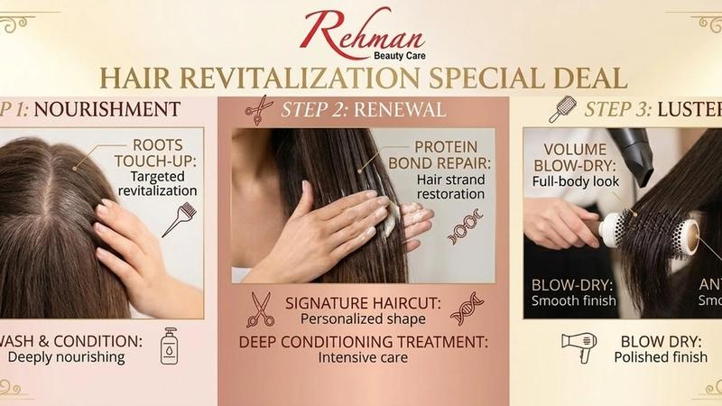 Haircut, wash and blow dry styling at Rehman Beauty Care in DHA Phase 1, Lahore