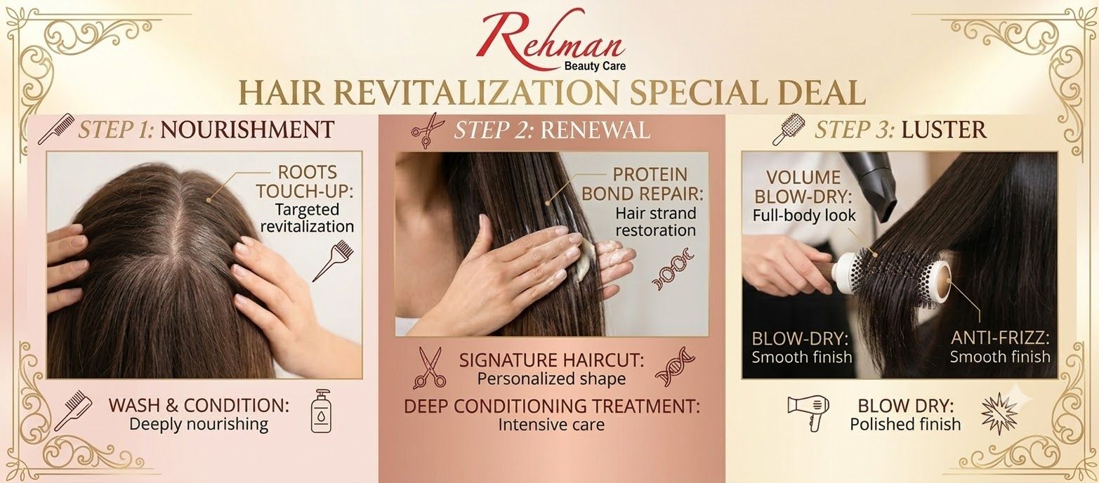 Haircut, wash and blow dry styling at Rehman Beauty Care in DHA Phase 1, Lahore
