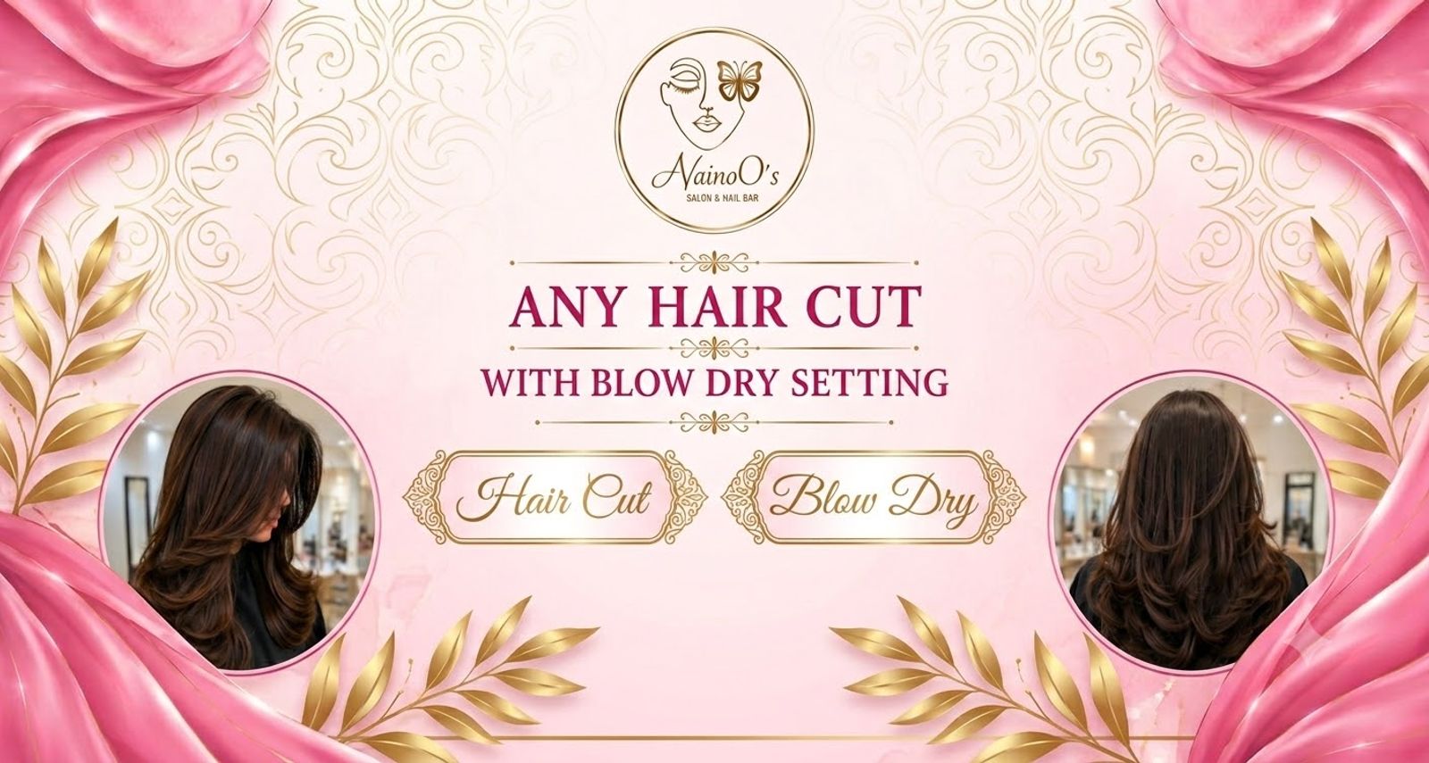 Haircut and blow dry styling station at NainoO's Salon and Nail Bar, DHA Phase 2, Lahore
