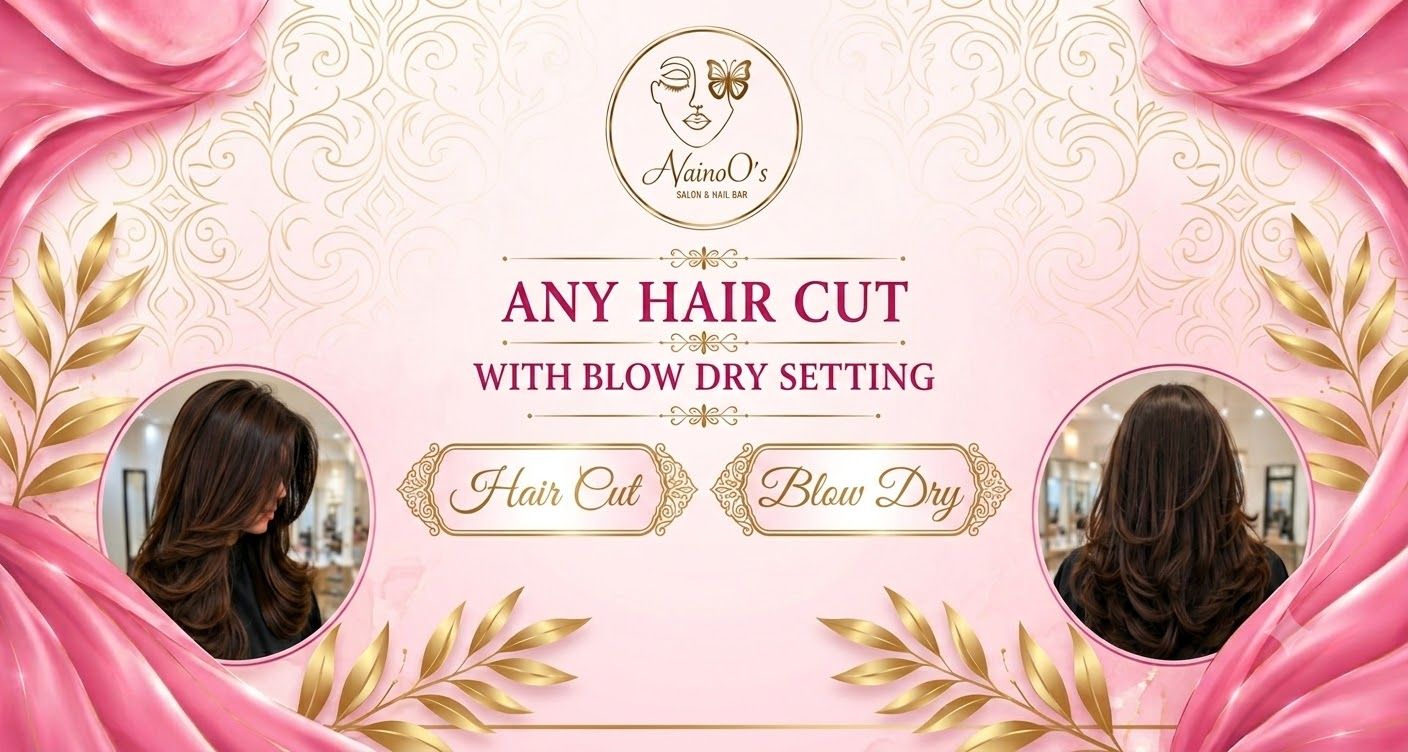 Haircut and blow dry styling station at NainoO's Salon and Nail Bar, DHA Phase 2, Lahore