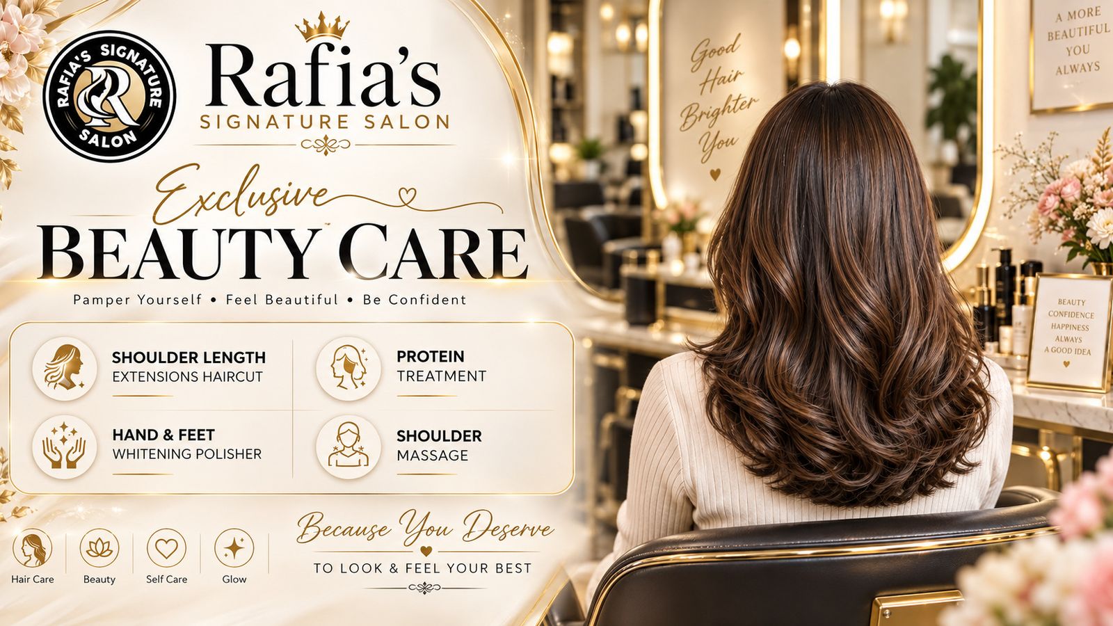 Haircut and beauty care treatment at Rafia's Signature Salon in Lahore