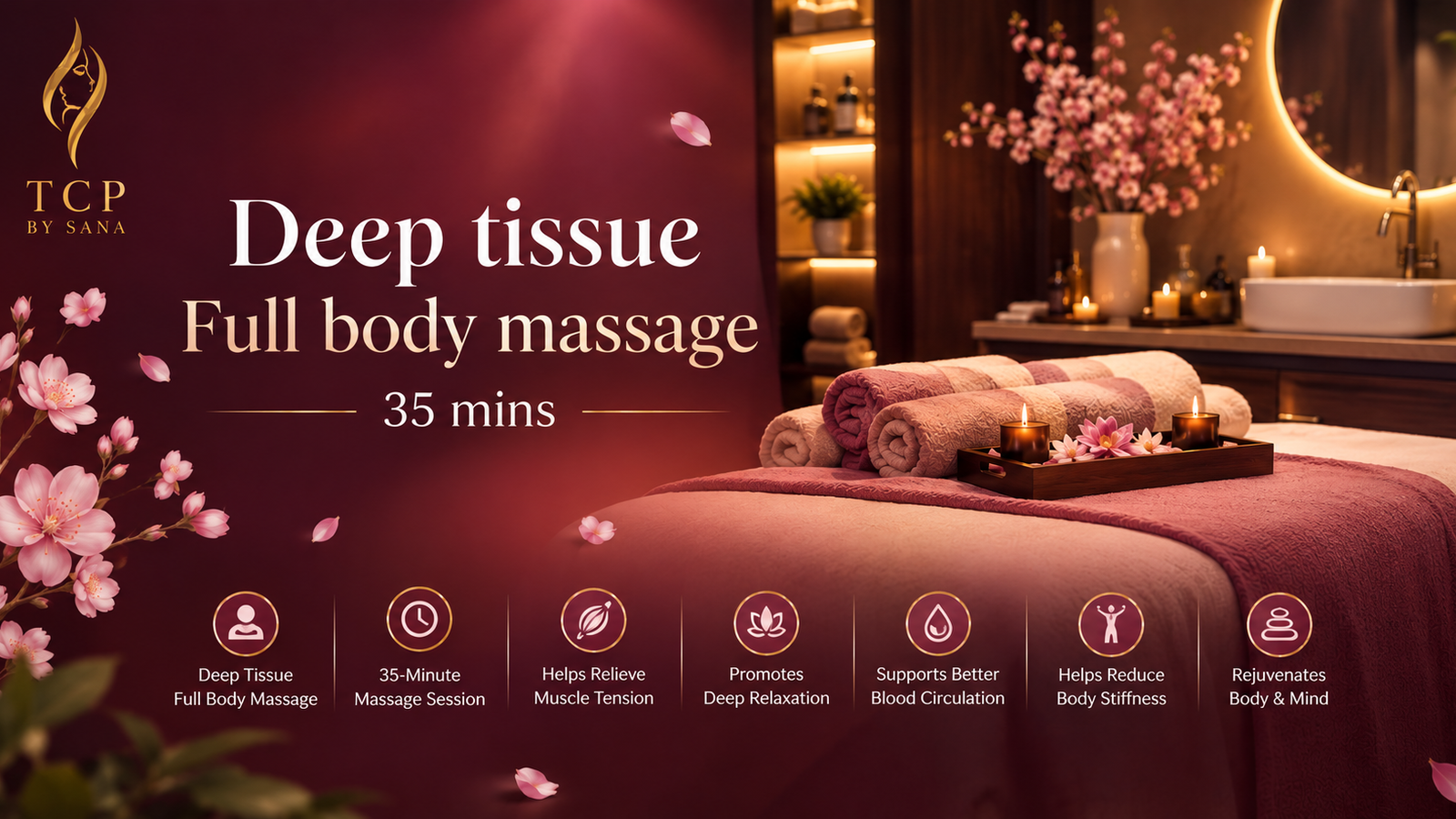 Deep tissue full body massage and spa relaxation therapy at The Color Palette by Sana in DHA Phase 6 Lahore