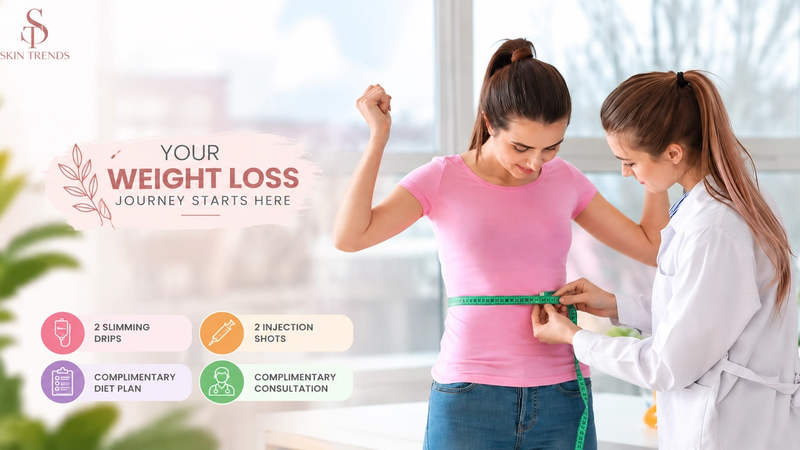 Weight loss journey clinic treatment and consultation setup at The Skin Trends in DHA Lahore