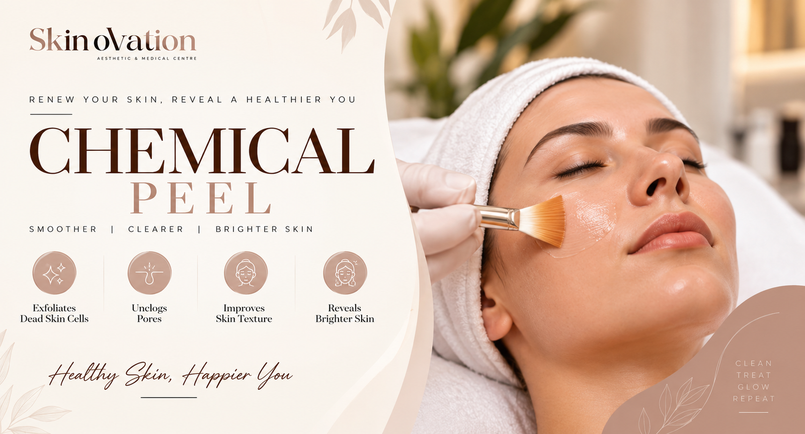 Chemical peel treatment at Skin Ovation DHA Phase 5 Lahore
