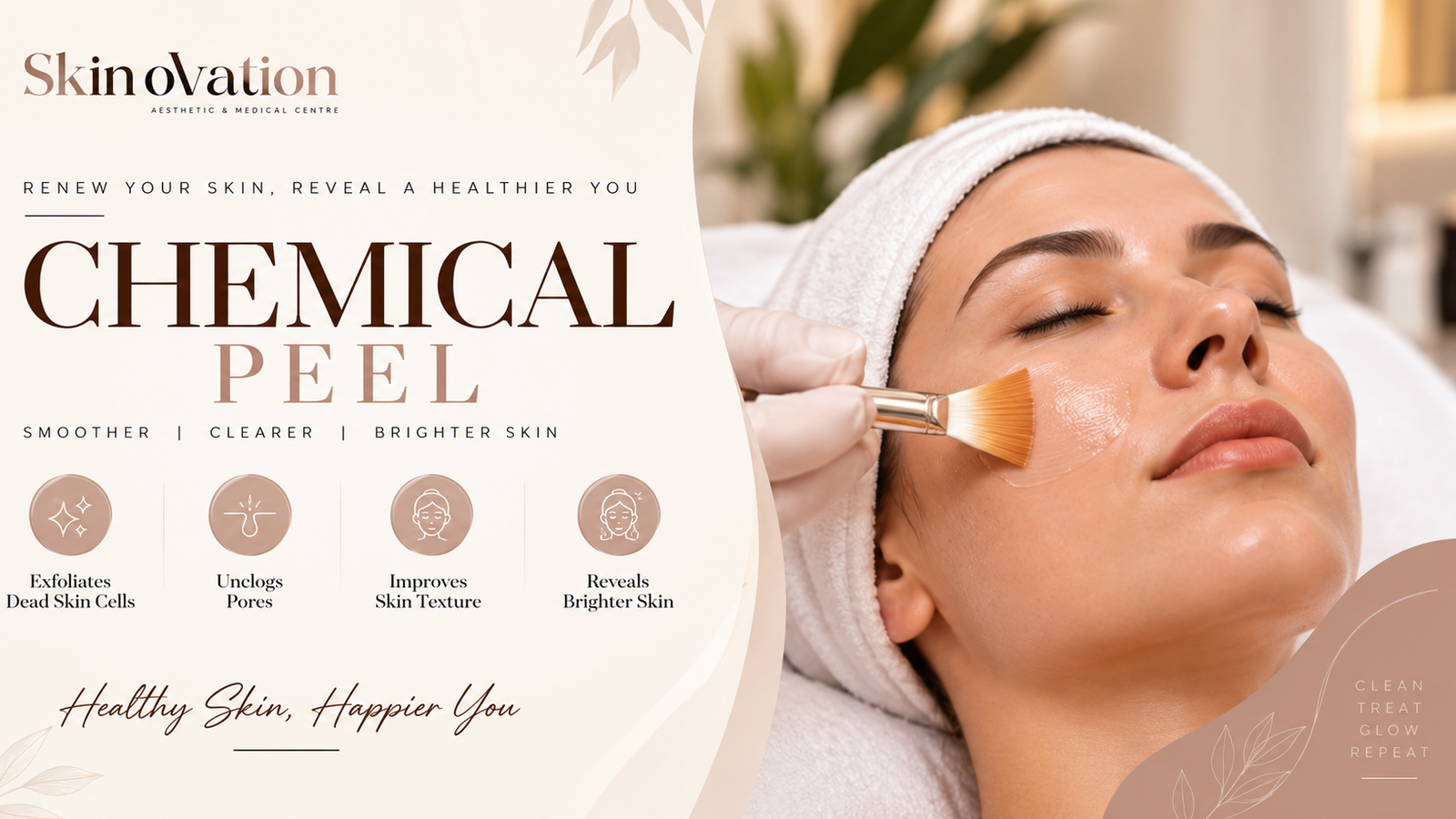 Dermatological chemical peel facial treatment at Skin Ovation in DHA Phase 5 Lahore