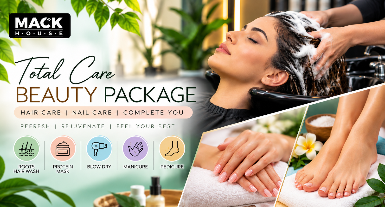 Total care hair and nail treatment at Mack House
