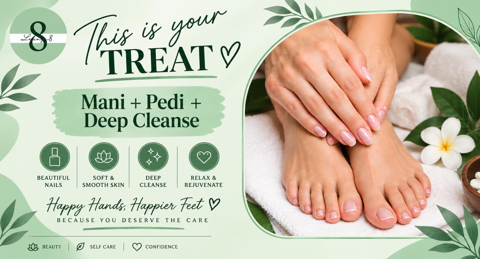 Refreshing manicure and pedicure service at Lounge 8 Salon in DHA Phase 1 Lahore