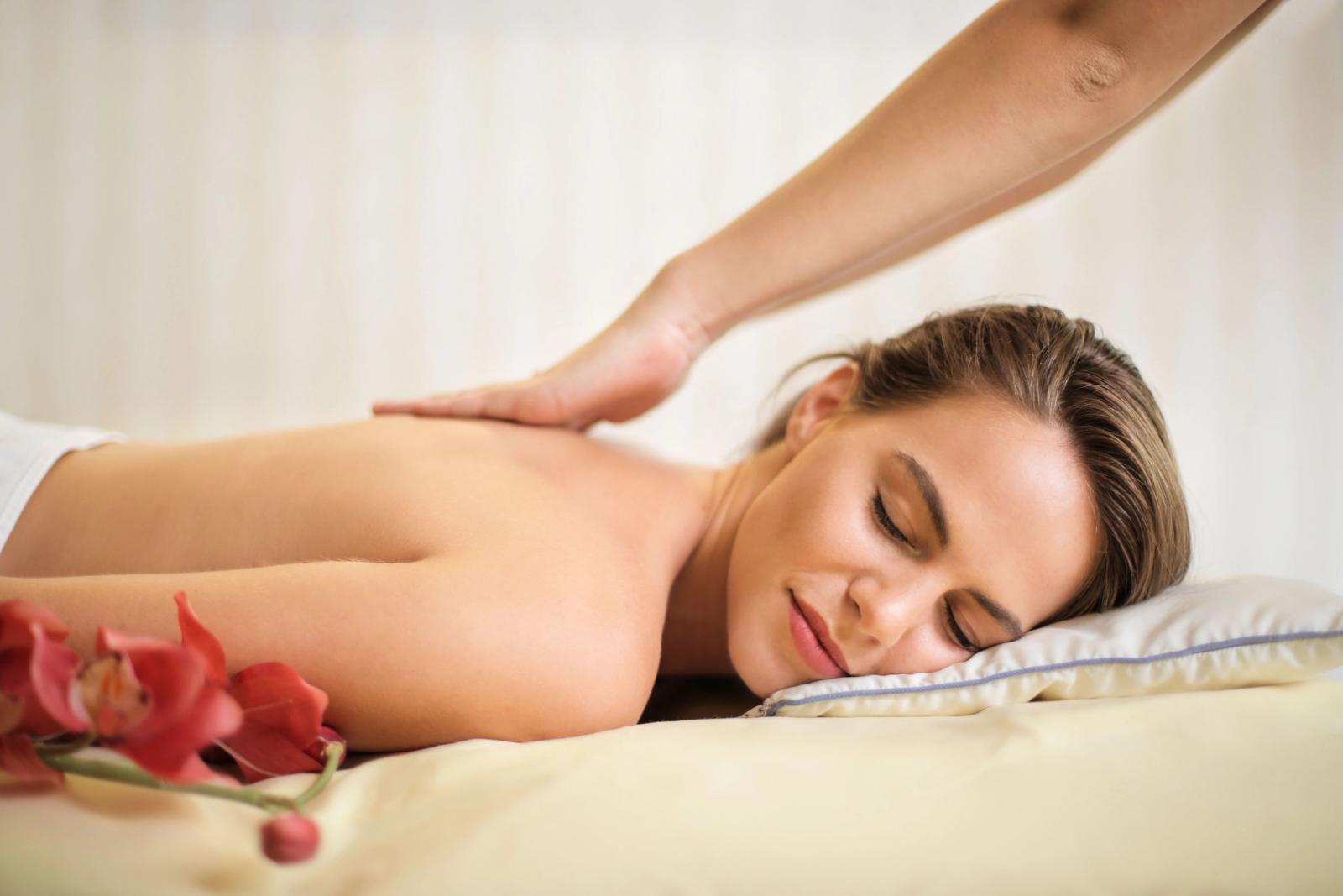 Hot stone massage tools and bamboo spa decor